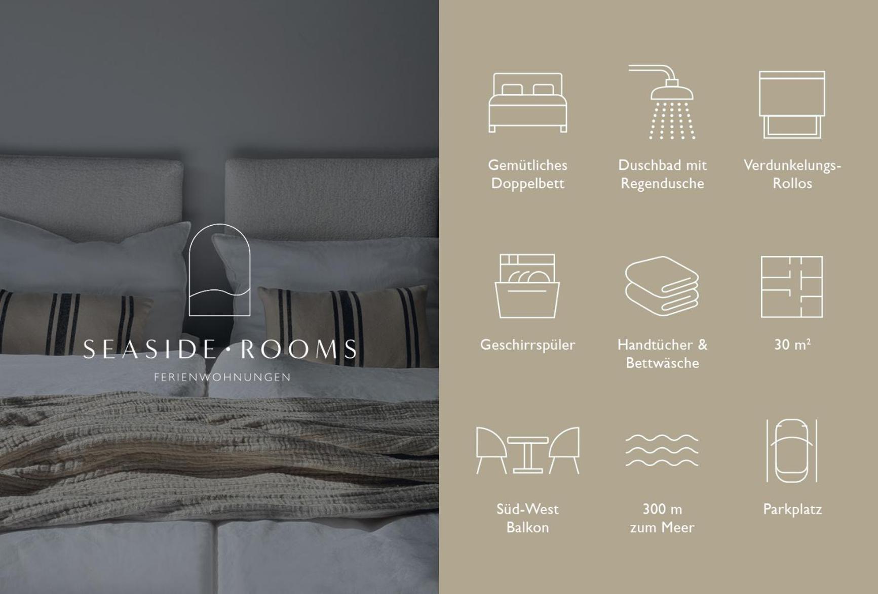 Seaside Rooms - Design-Apartment Mit Balkon & Parkplatz - Inklusive Strandkorb Direkt Am Wasser Und Spa & Sauna Saisonal Büsum Eksteriør billede